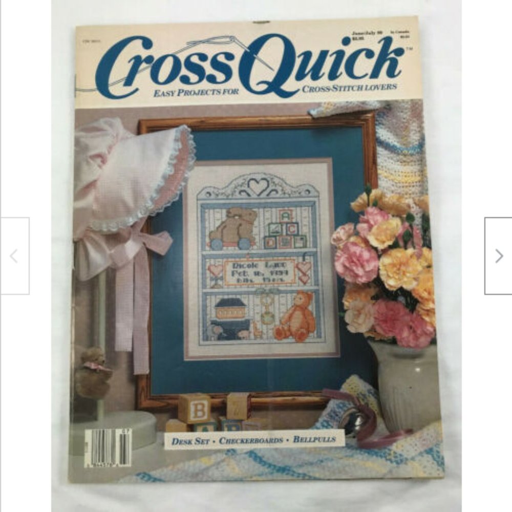 Cross Quick Cross Stitch Lovers Magazine June/Jul 1989 Sunset Fruit Baby Pattern